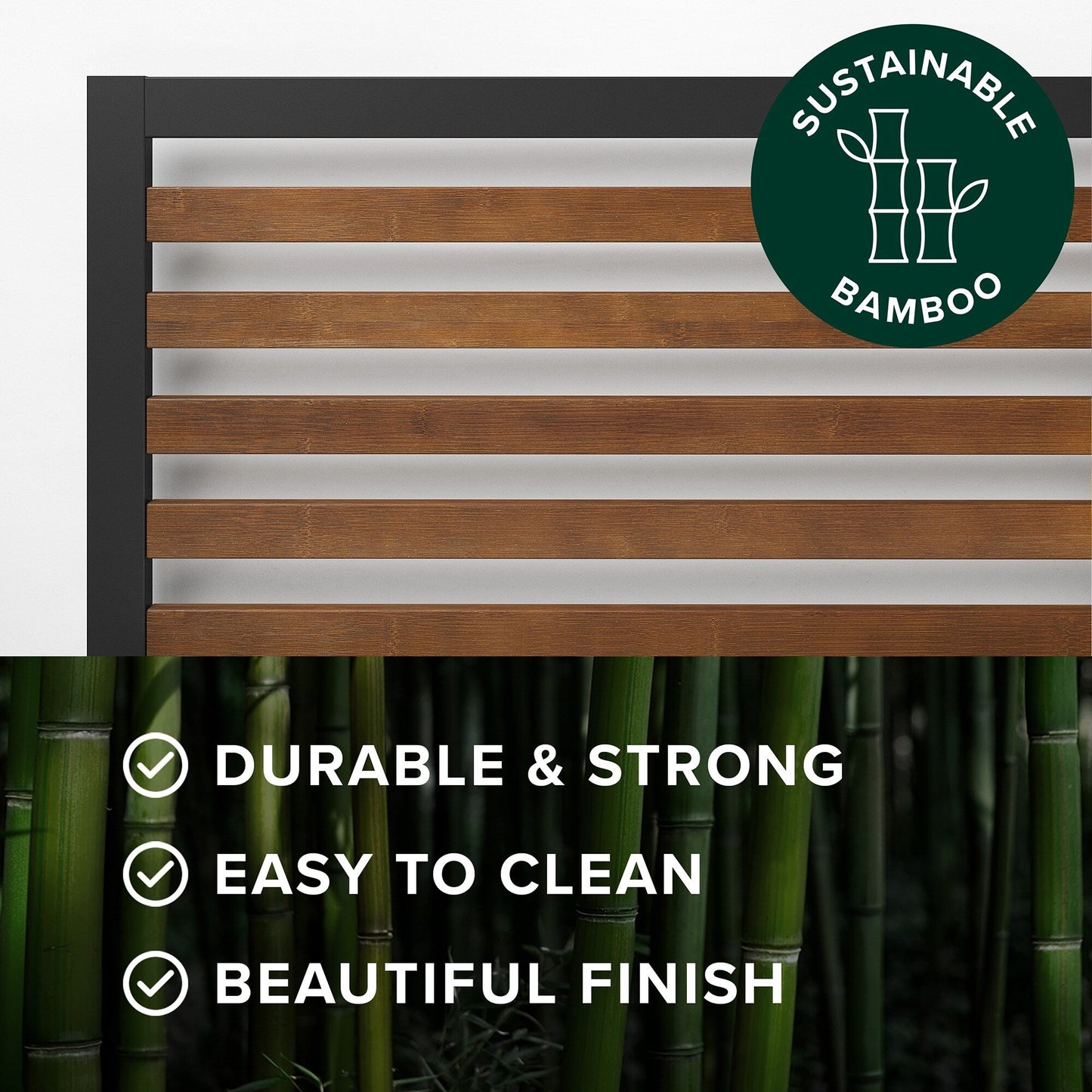 Cadre de lit plateforme en bambou et métal marron Priage by ZINUS