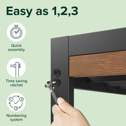 Cadre de lit plateforme en bambou et métal marron Priage by ZINUS