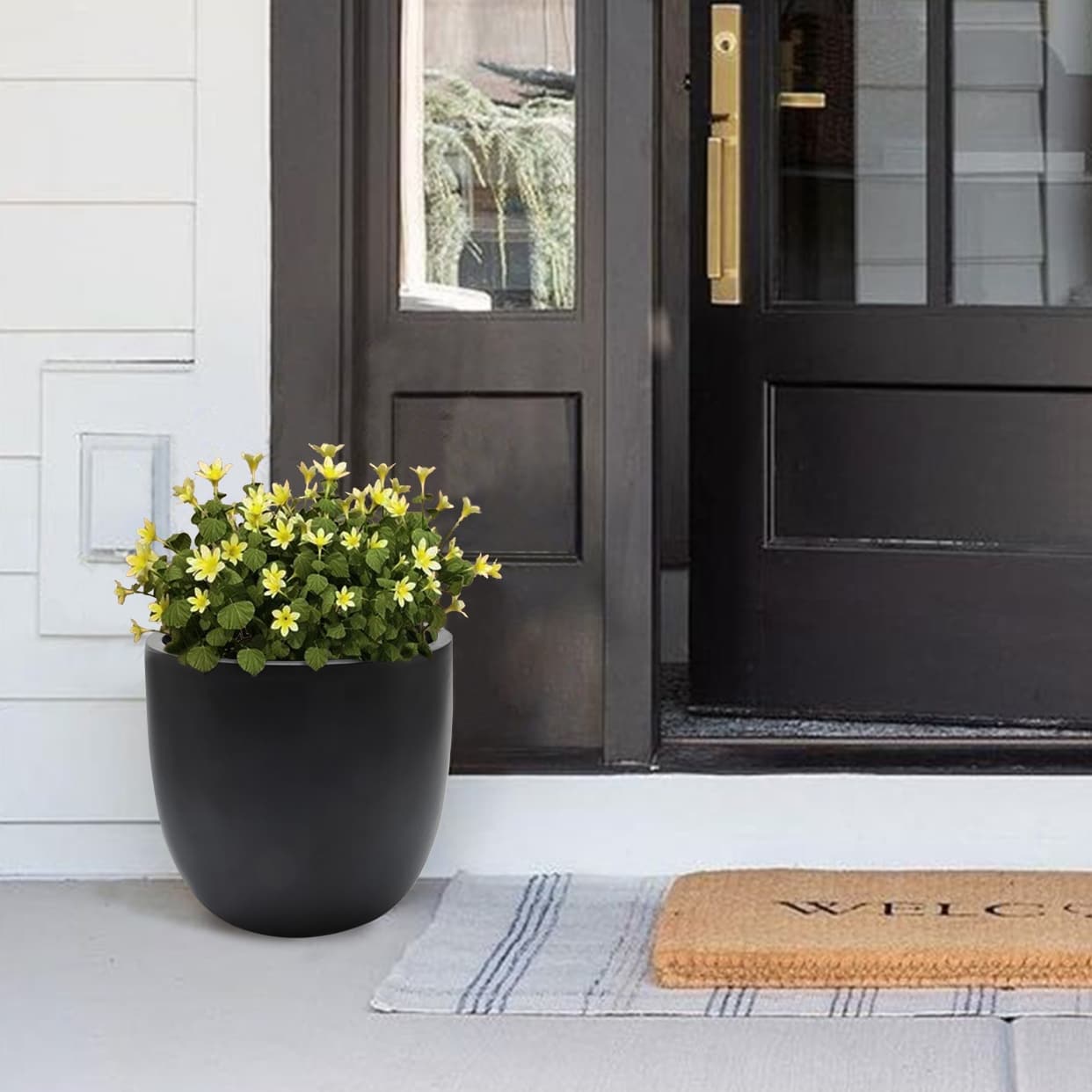 Jardinière ronde conique en MgO, pour l'intérieur et l'extérieur