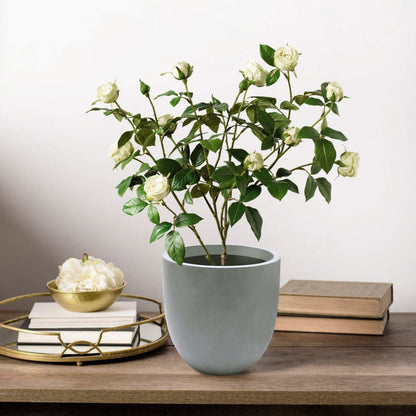 Jardinière ronde conique en MgO, pour l'intérieur et l'extérieur