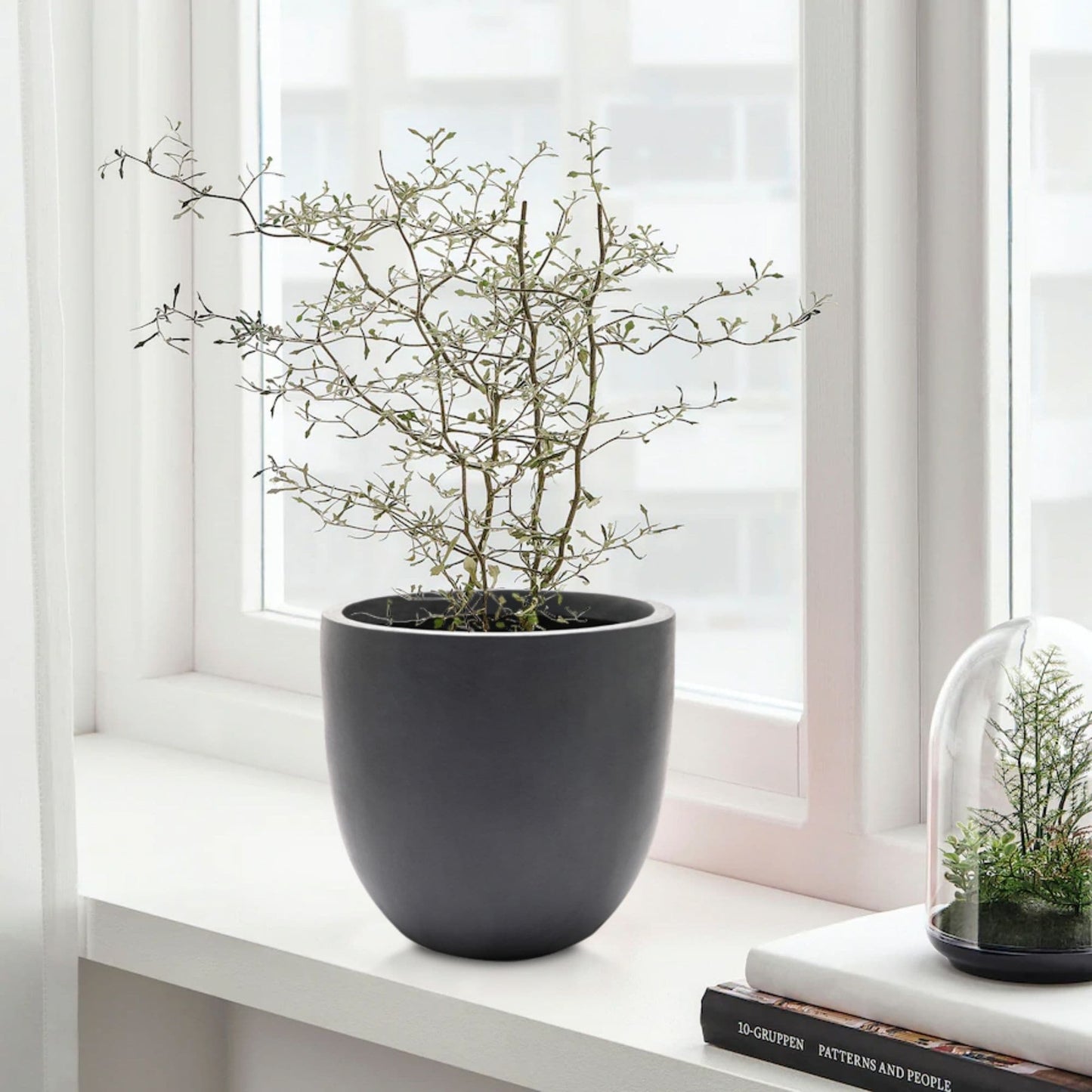 Jardinière ronde conique en MgO, pour l'intérieur et l'extérieur