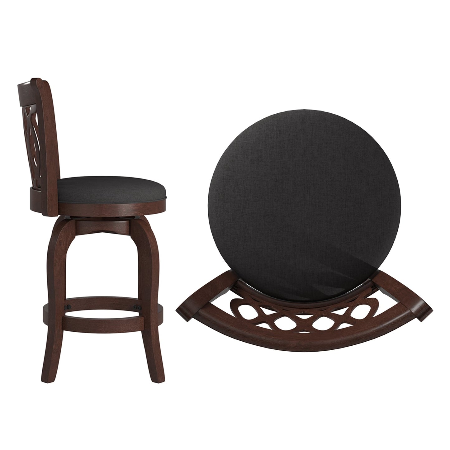 Tabouret de bar pivotant à dossier à volutes Rovinj