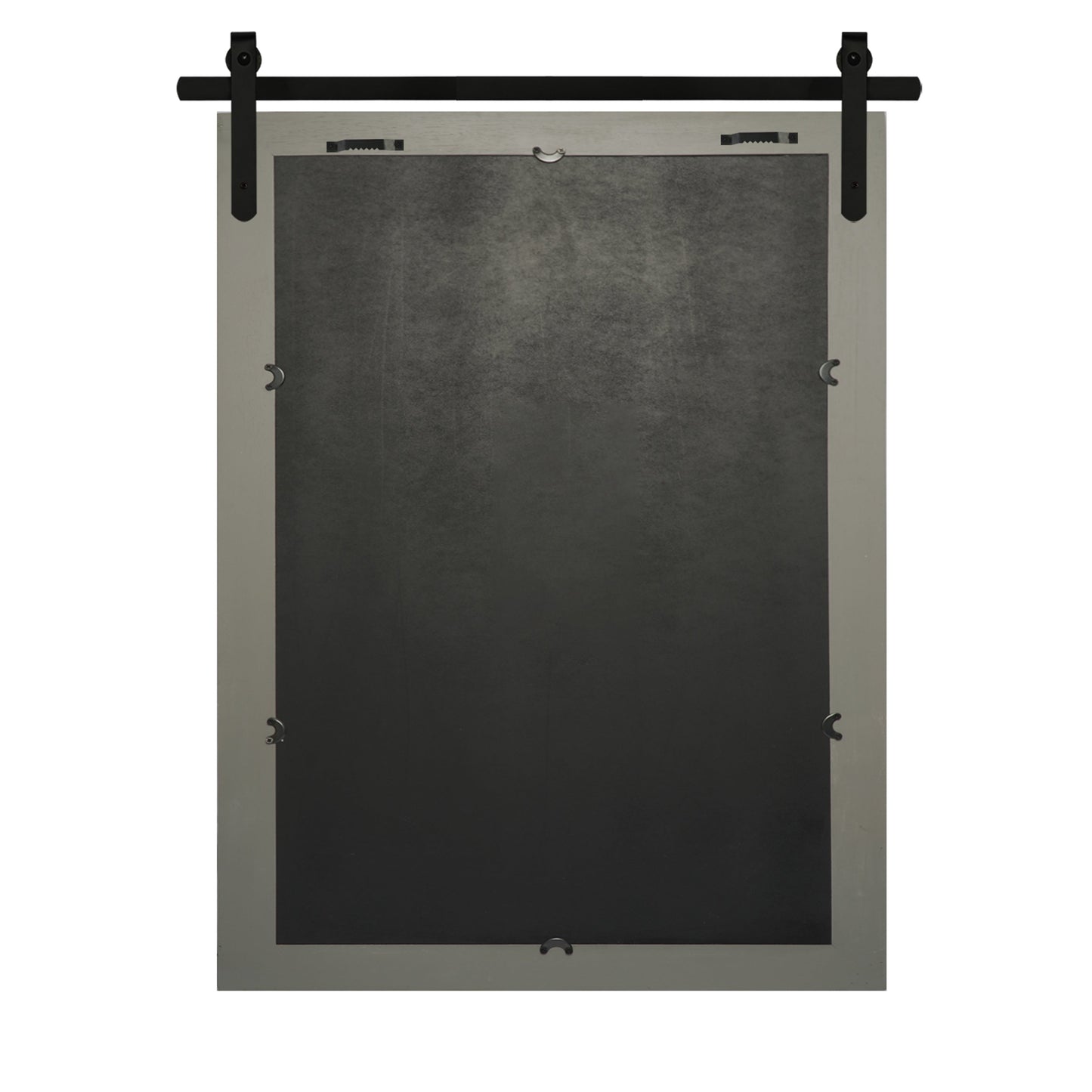 Miroir de ferme rustique Miroir de courtoisie Cadre en bois massif avec miroir de style grange en métal