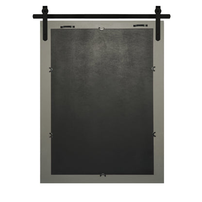 Miroir de ferme rustique Miroir de courtoisie Cadre en bois massif avec miroir de style grange en métal