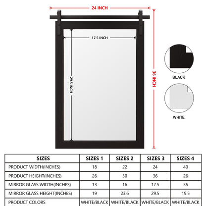 Miroir de ferme rustique Miroir de courtoisie Cadre en bois massif avec miroir de style grange en métal