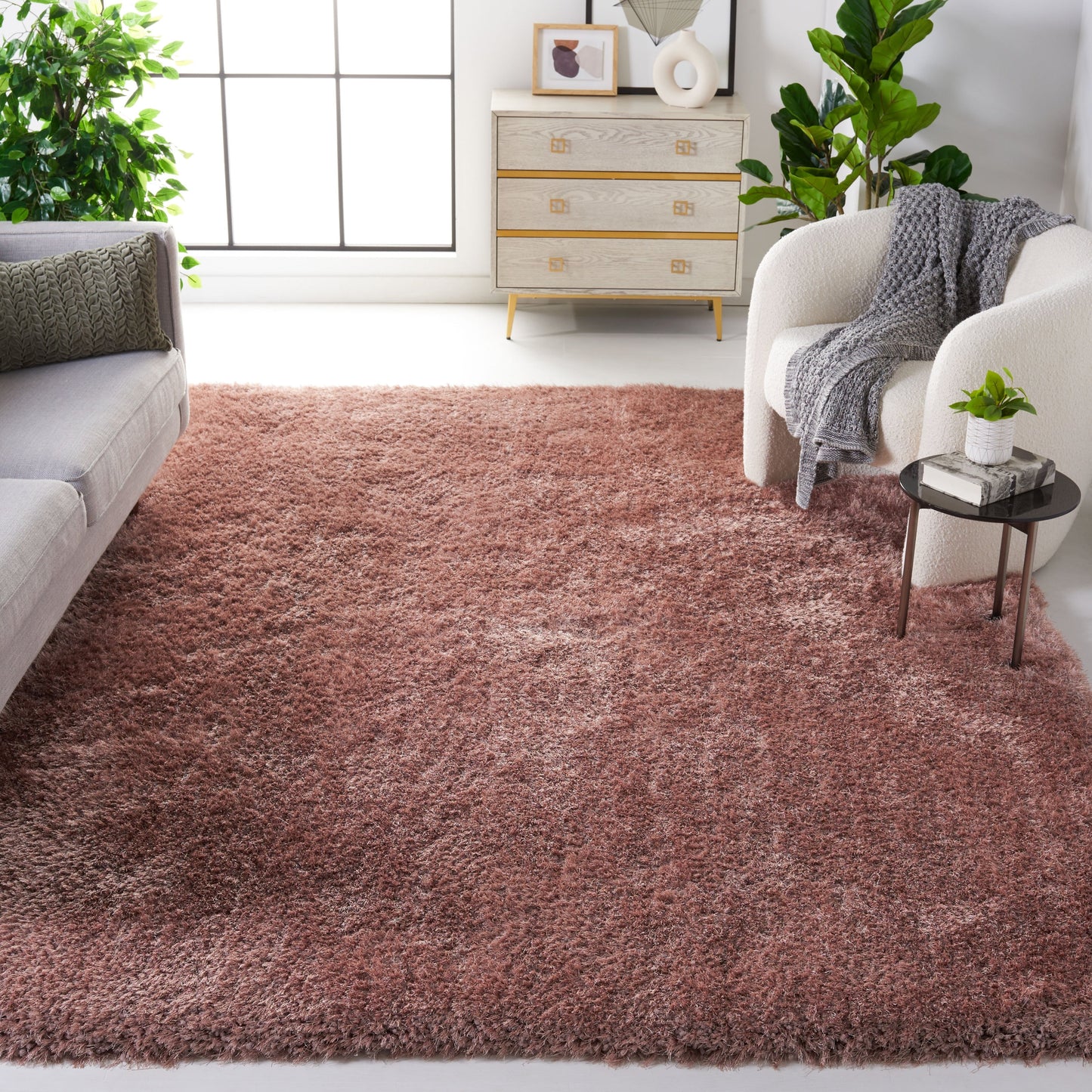 Tapis Shaggy de luxe SAFAVIEH Bahija Rudina de 7,6 cm d'épaisseur