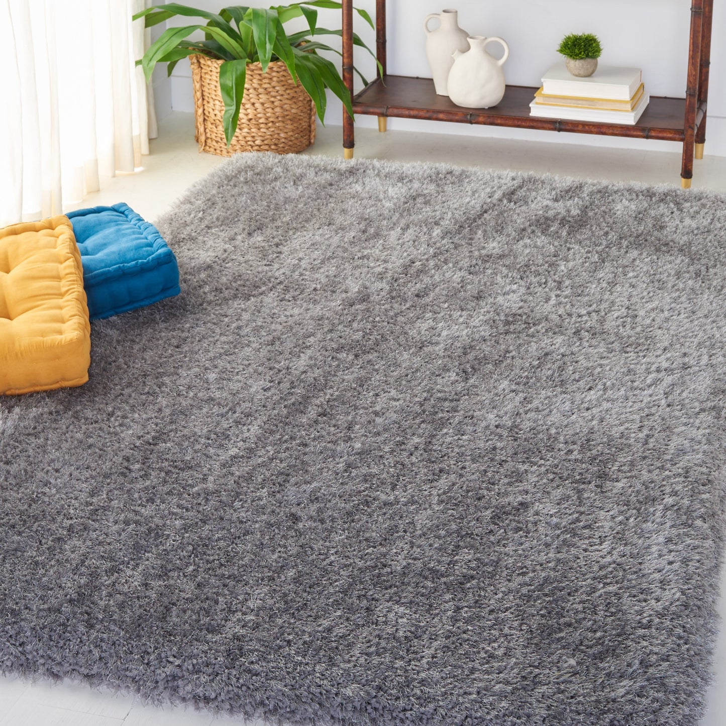 Tapis Shaggy de luxe SAFAVIEH Bahija Rudina de 7,6 cm d'épaisseur