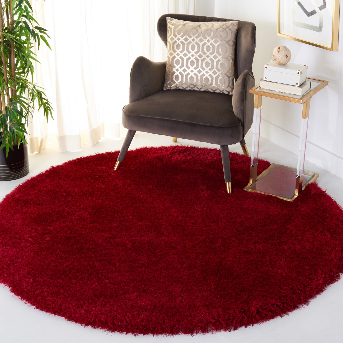 Tapis Shaggy de luxe SAFAVIEH Bahija Rudina de 7,6 cm d'épaisseur