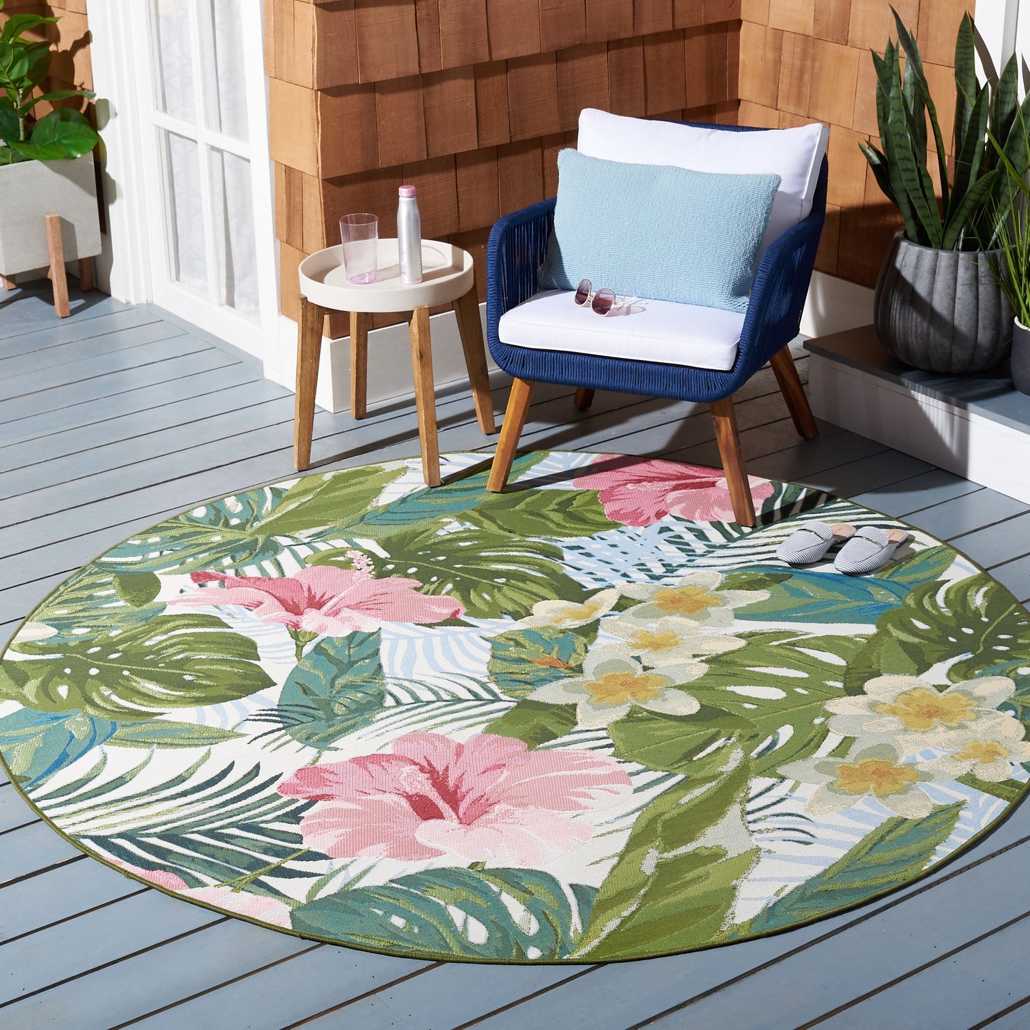 Tapis de jardin imperméable d'intérieur/extérieur tropical SAFAVIEH Barbados Agustina