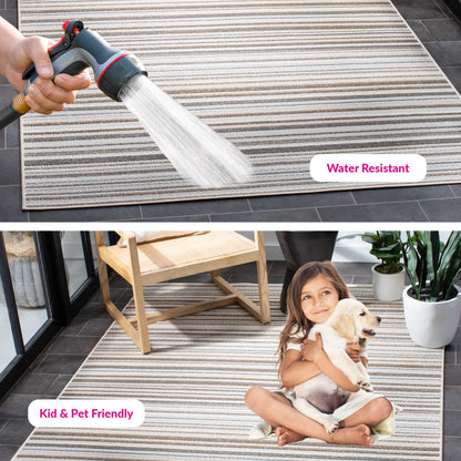 Tapis de patio imperméable à rayures pour intérieur/extérieur SAFAVIEH Cabana Gafia