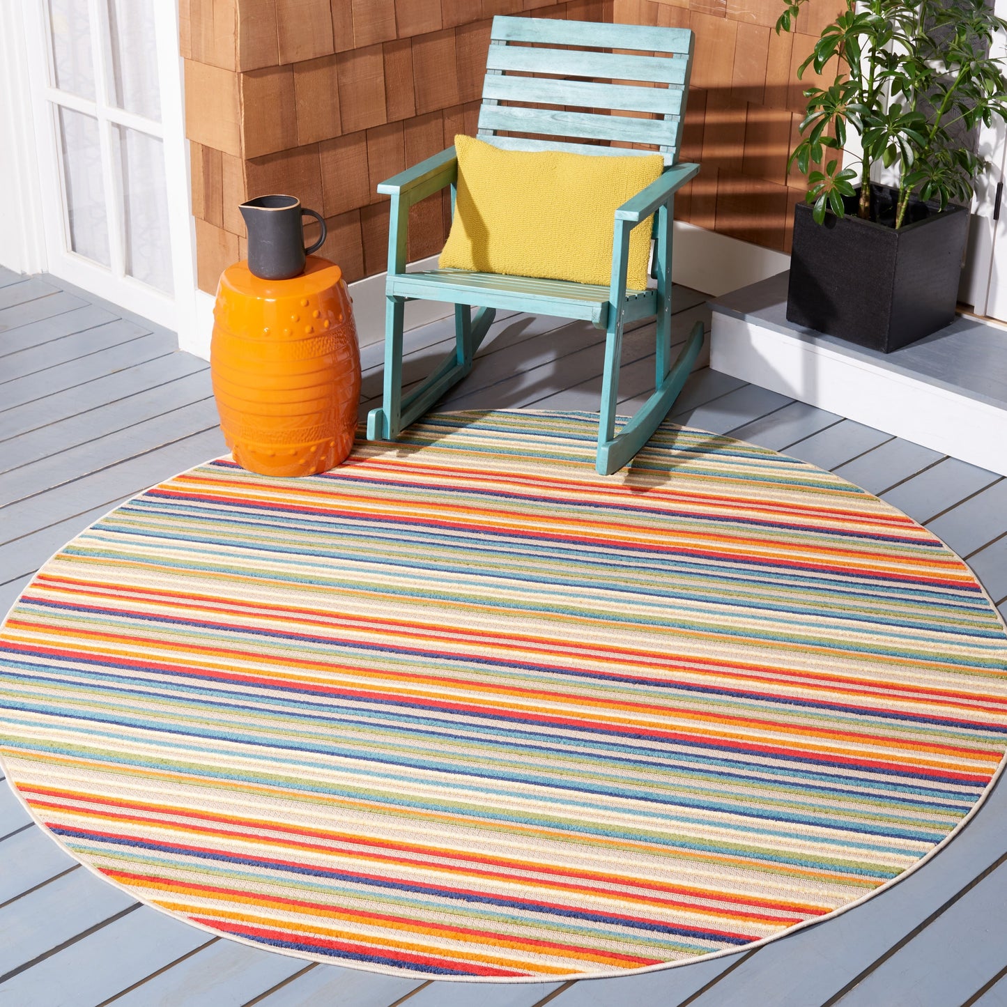 Tapis de patio imperméable à rayures pour intérieur/extérieur SAFAVIEH Cabana Gafia