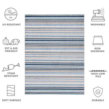 Tapis de patio imperméable à rayures pour intérieur/extérieur SAFAVIEH Cabana Gafia