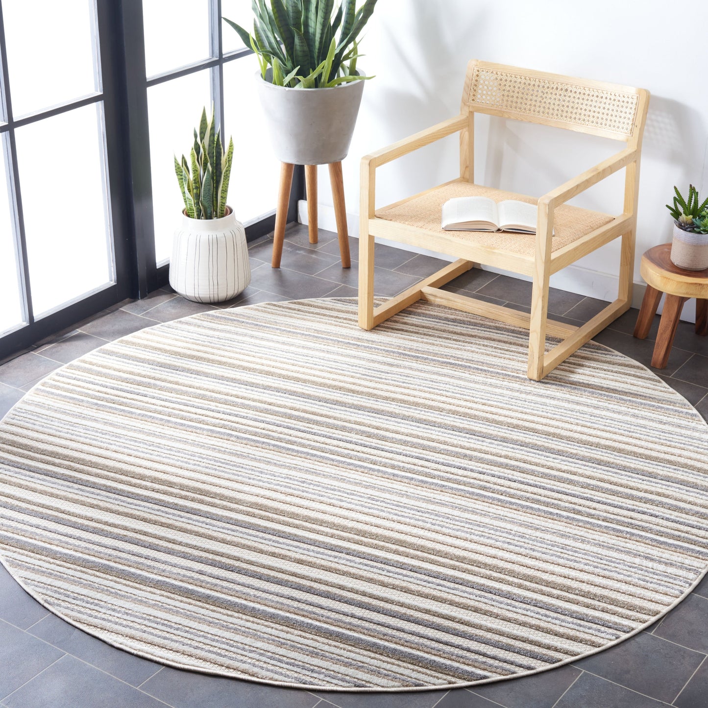 Tapis de patio imperméable à rayures pour intérieur/extérieur SAFAVIEH Cabana Gafia