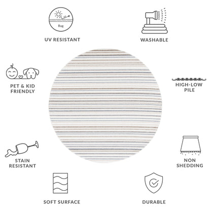 Tapis de patio imperméable à rayures pour intérieur/extérieur SAFAVIEH Cabana Gafia