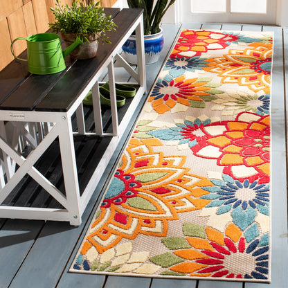 Tapis de patio imperméable à motif floral pour intérieur/extérieur SAFAVIEH Cabana Ingke
