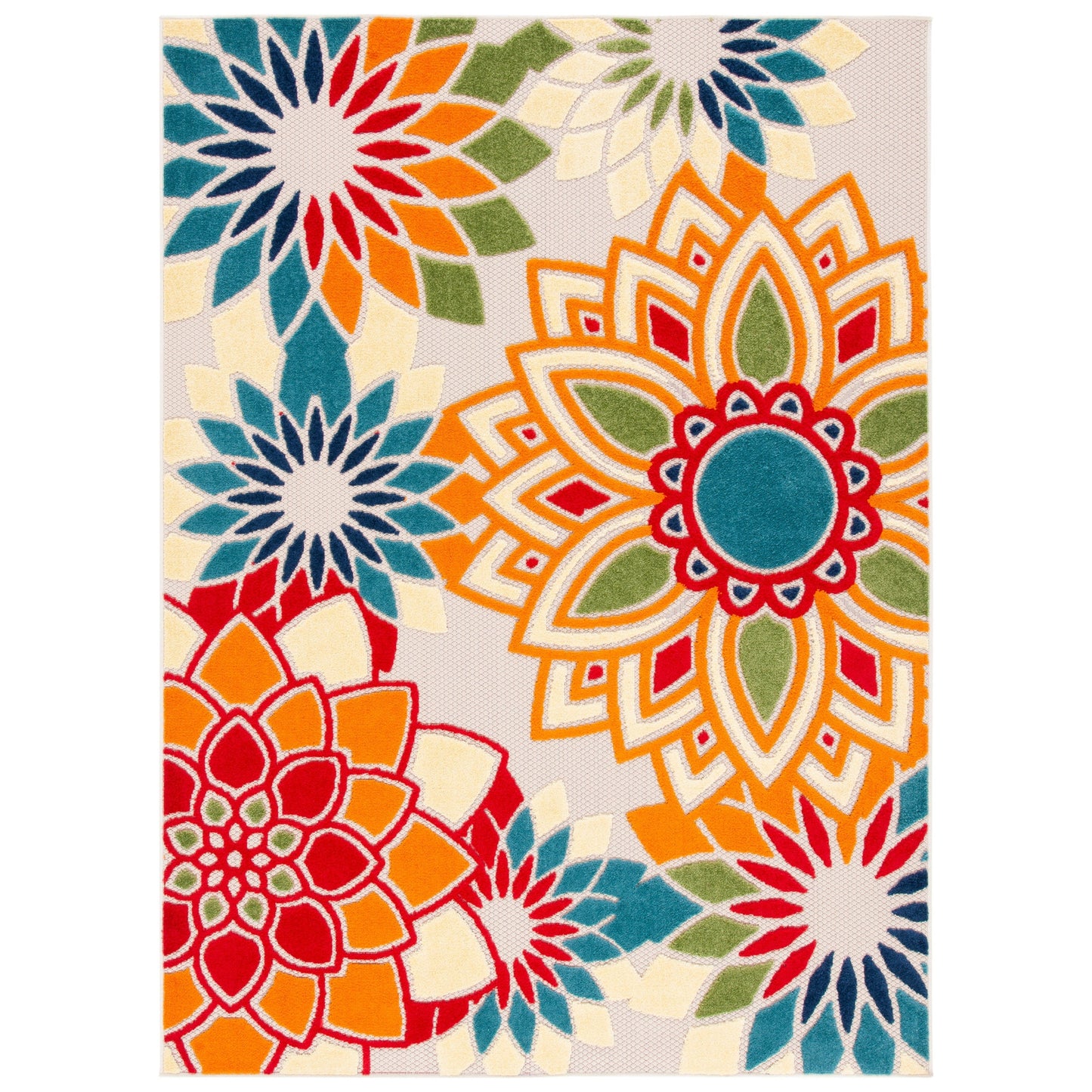 Tapis de patio imperméable à motif floral pour intérieur/extérieur SAFAVIEH Cabana Ingke