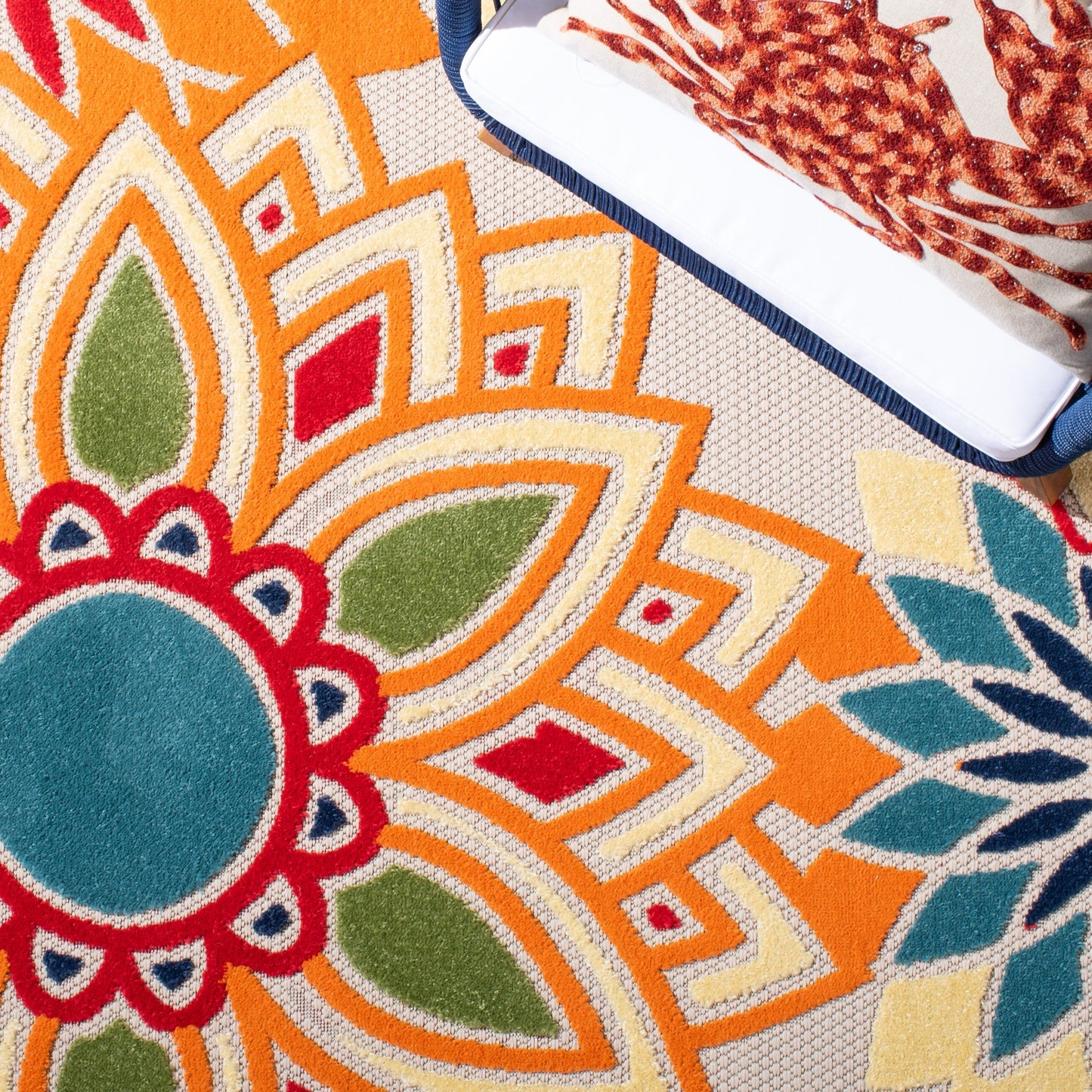 Tapis de patio imperméable à motif floral pour intérieur/extérieur SAFAVIEH Cabana Ingke