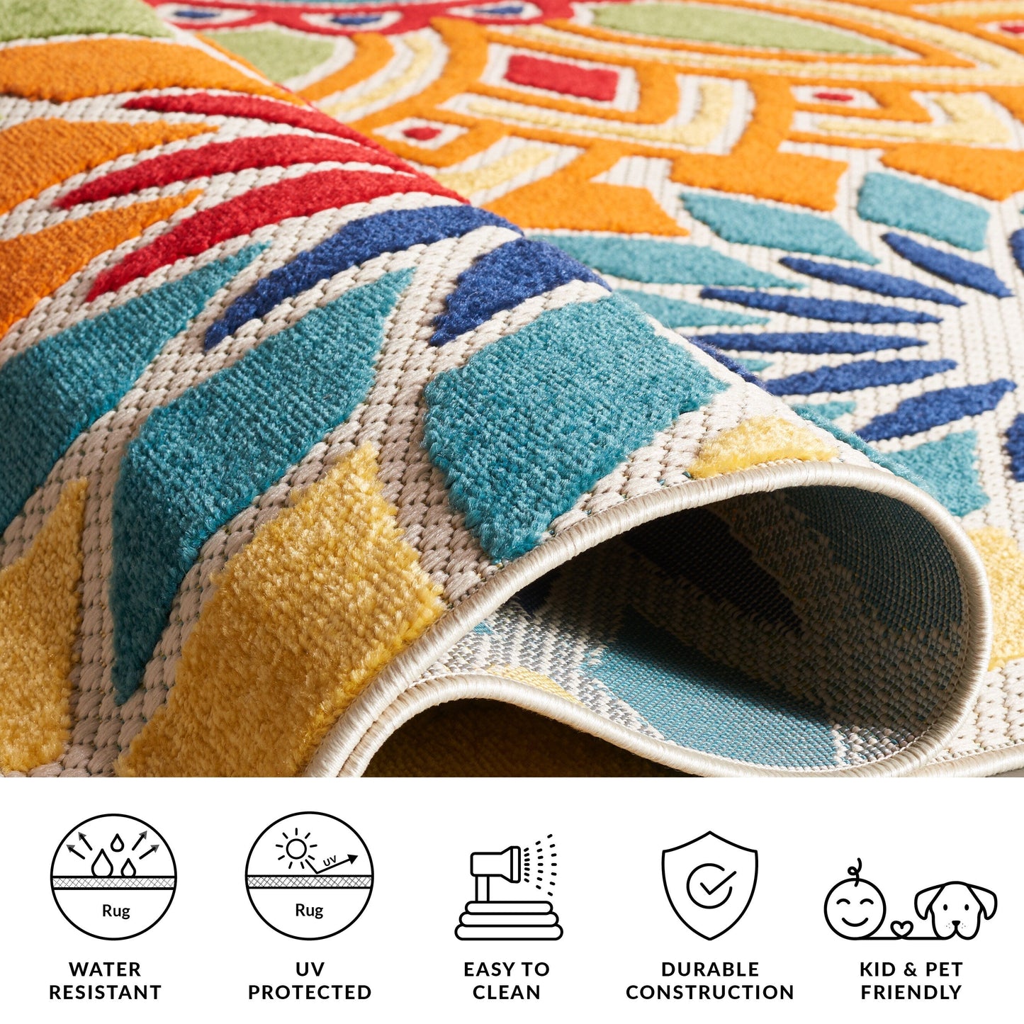 Tapis de patio imperméable à motif floral pour intérieur/extérieur SAFAVIEH Cabana Ingke