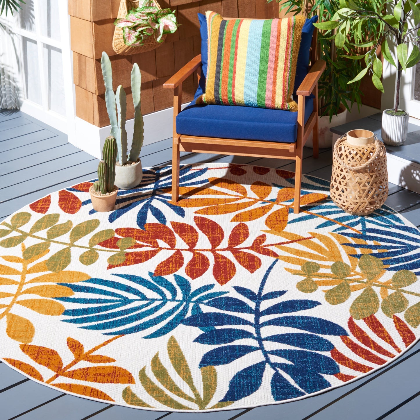 Tapis de patio imperméable à motif floral pour intérieur/extérieur SAFAVIEH Cabana Neera