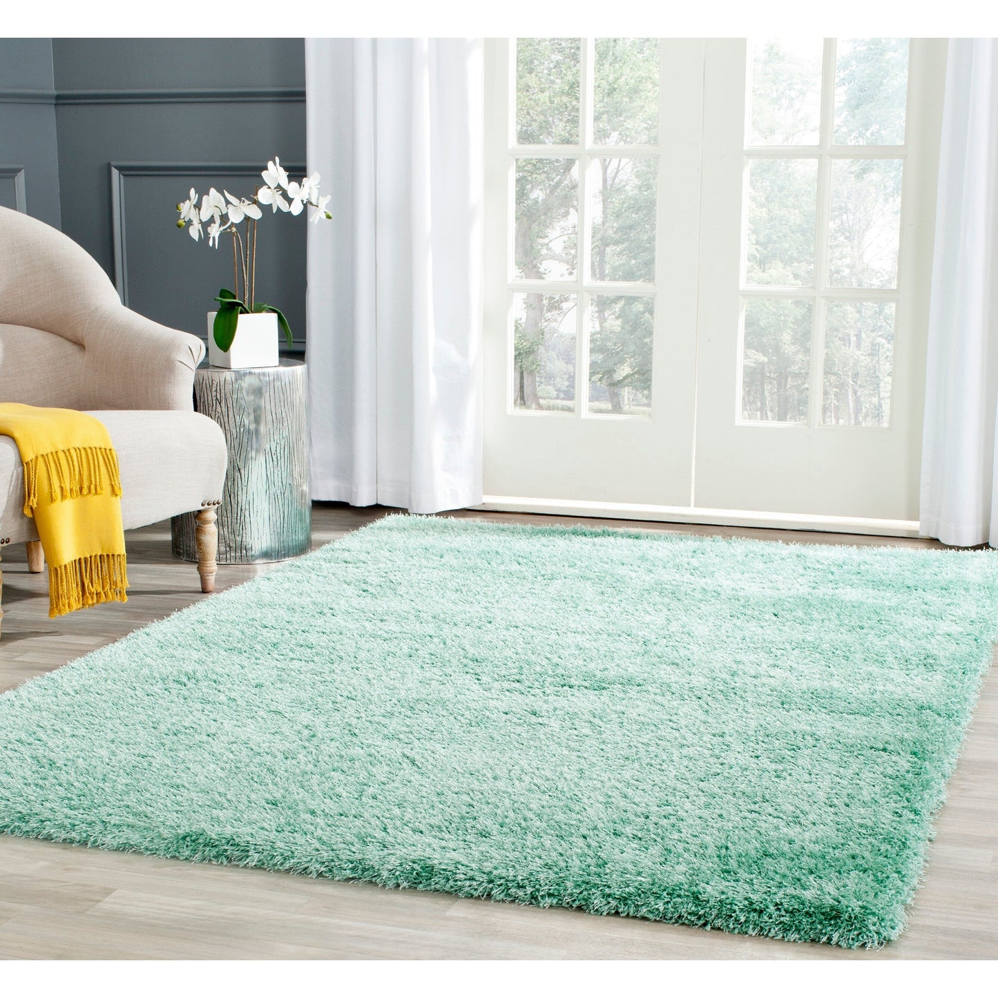 Tapis SAFAVIEH Charlotte Shag Truc Solid 2 pouces d'épaisseur