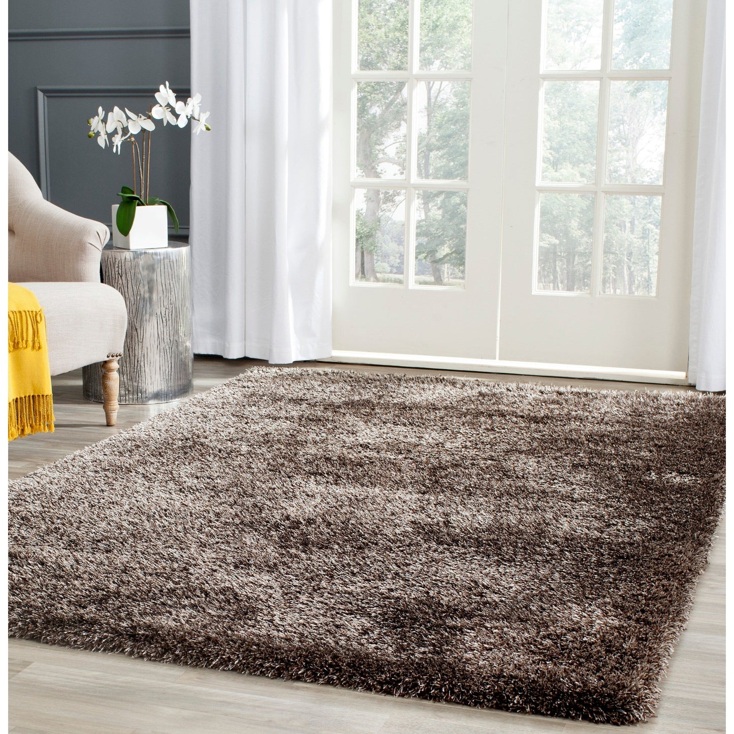 Tapis SAFAVIEH Charlotte Shag Truc Solid 2 pouces d'épaisseur