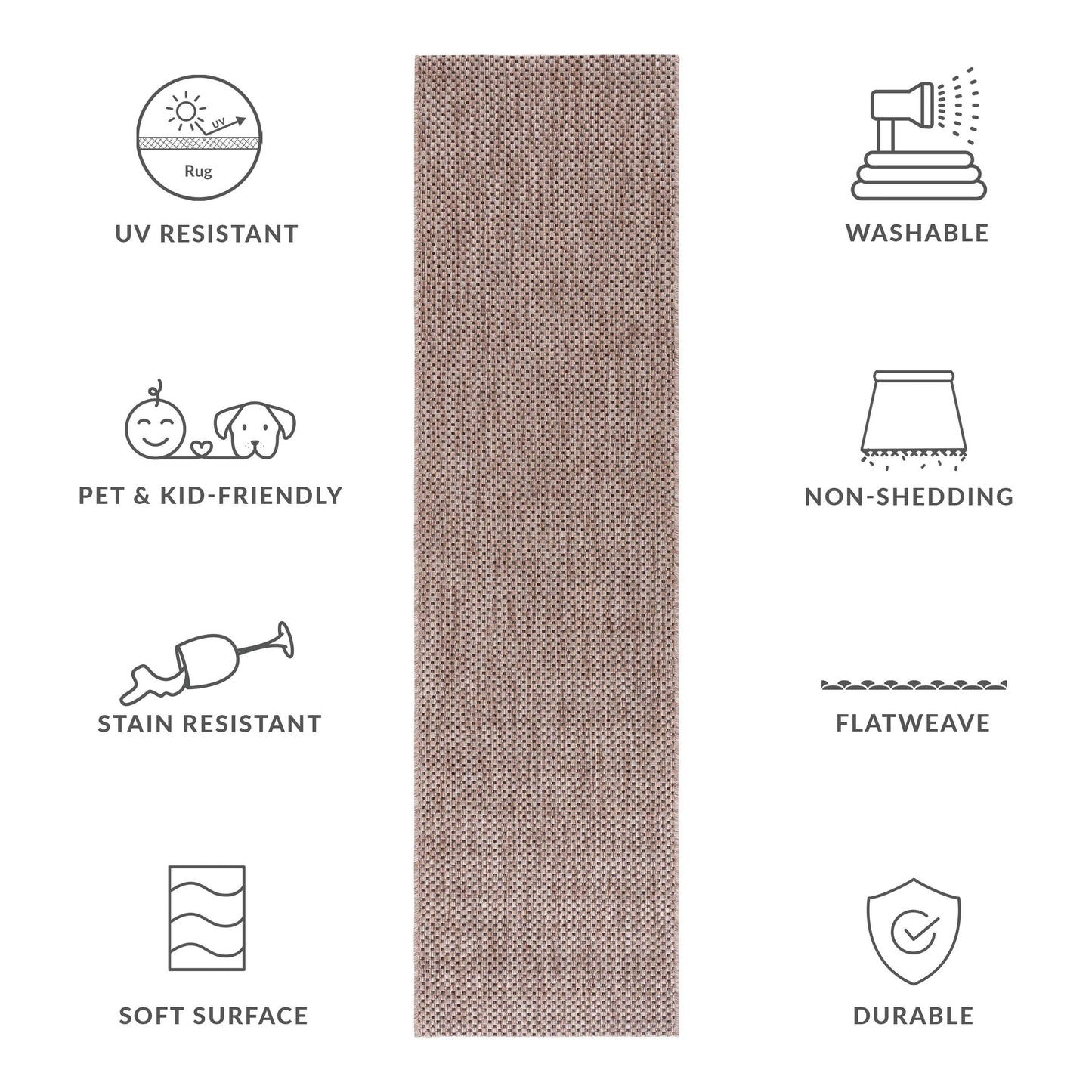 Tapis de patio/jardin imperméable SAFAVIEH Courtyard Begajeta pour intérieur/extérieur.