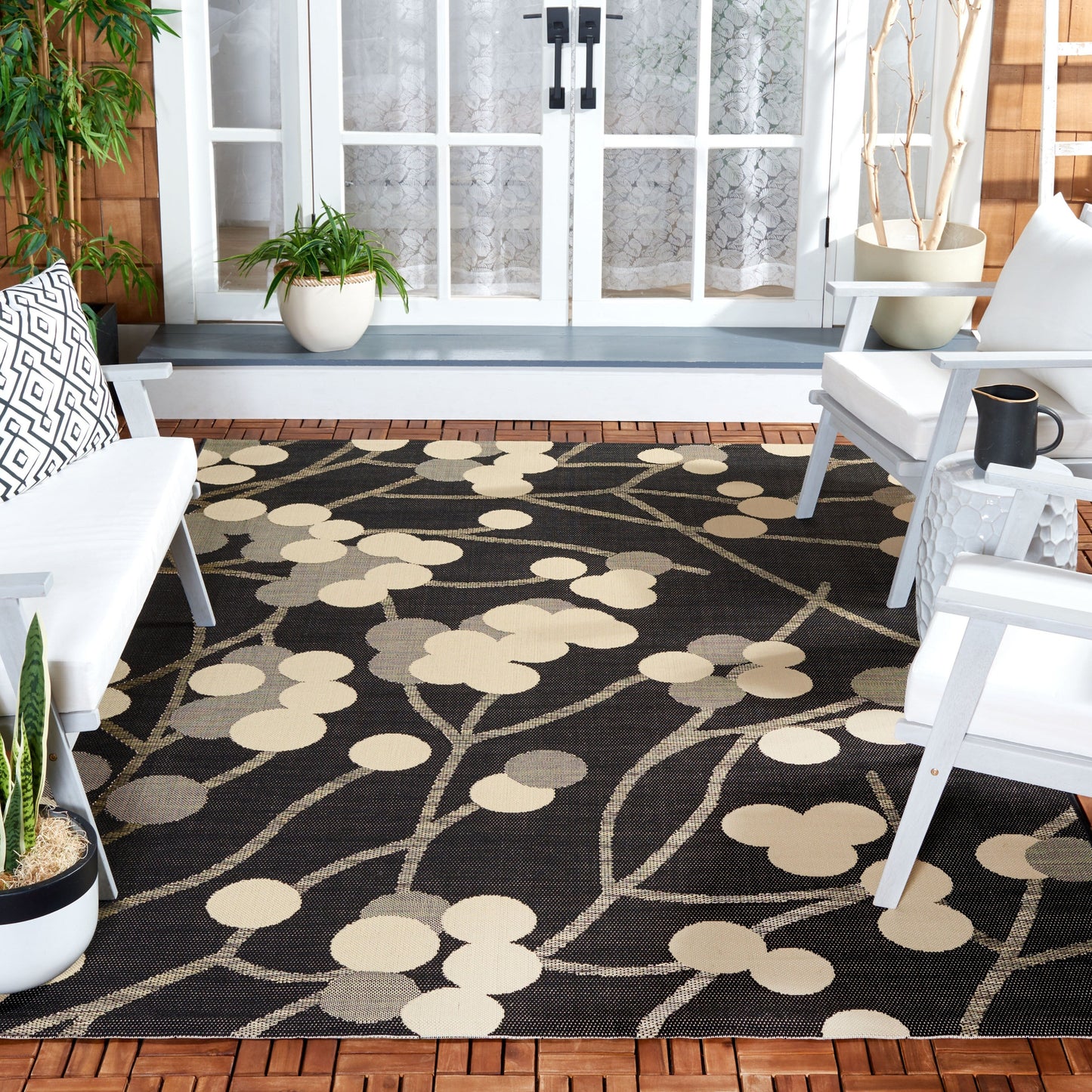 Tapis de jardin imperméable pour intérieur/extérieur SAFAVIEH Courtyard Delois