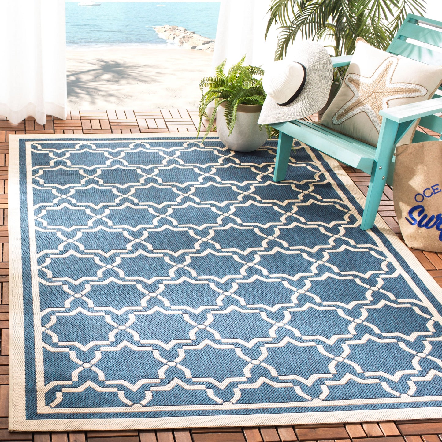Tapis de jardin imperméable pour intérieur/extérieur SAFAVIEH Courtyard Gulsin