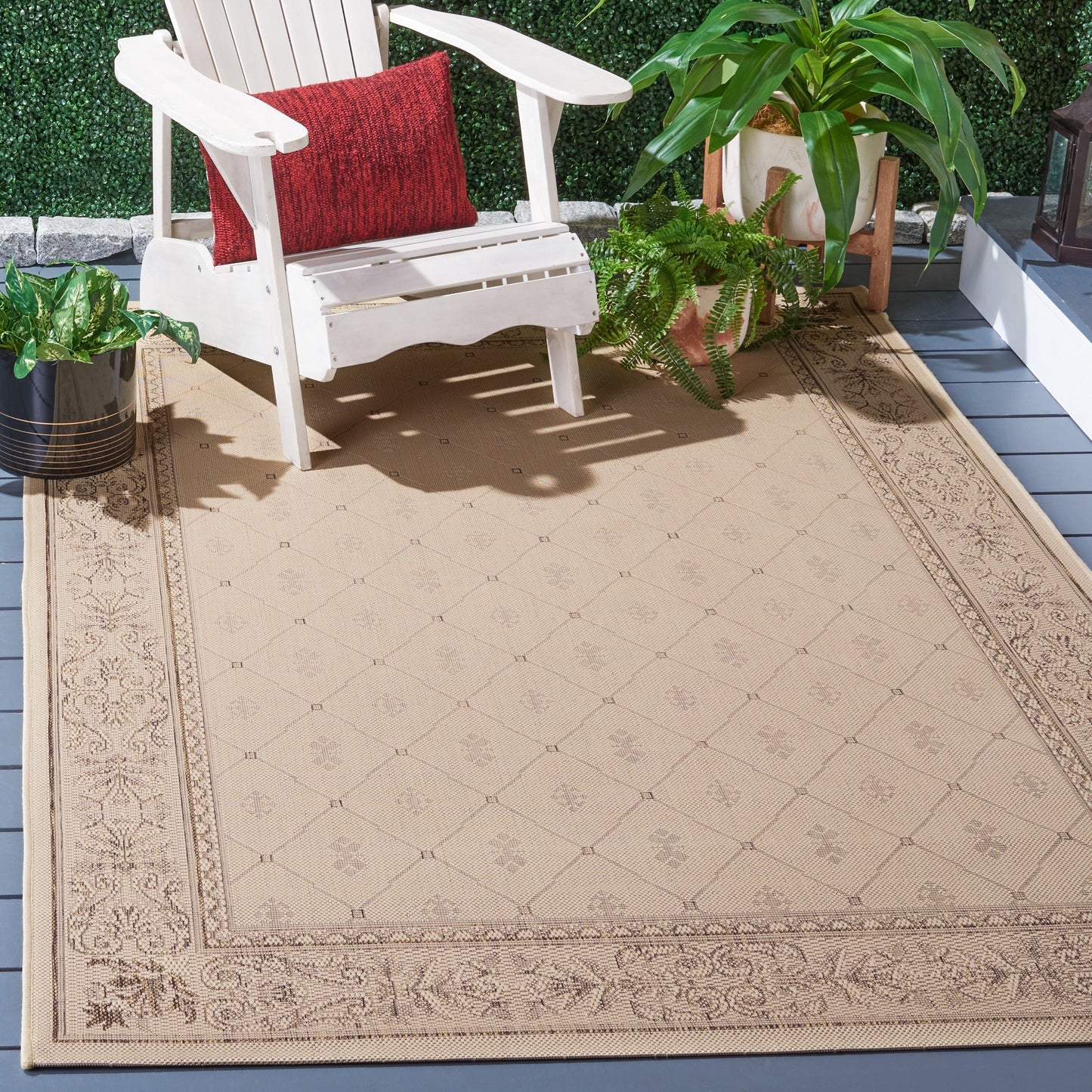 Tapis de jardin imperméable pour intérieur/extérieur SAFAVIEH Courtyard Hendrina