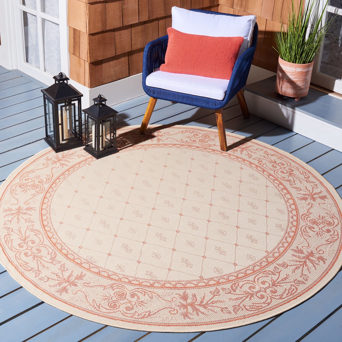 Tapis de jardin imperméable pour intérieur/extérieur SAFAVIEH Courtyard Hendrina