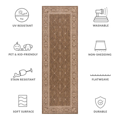 Tapis de jardin imperméable pour intérieur/extérieur SAFAVIEH Courtyard Hendrina