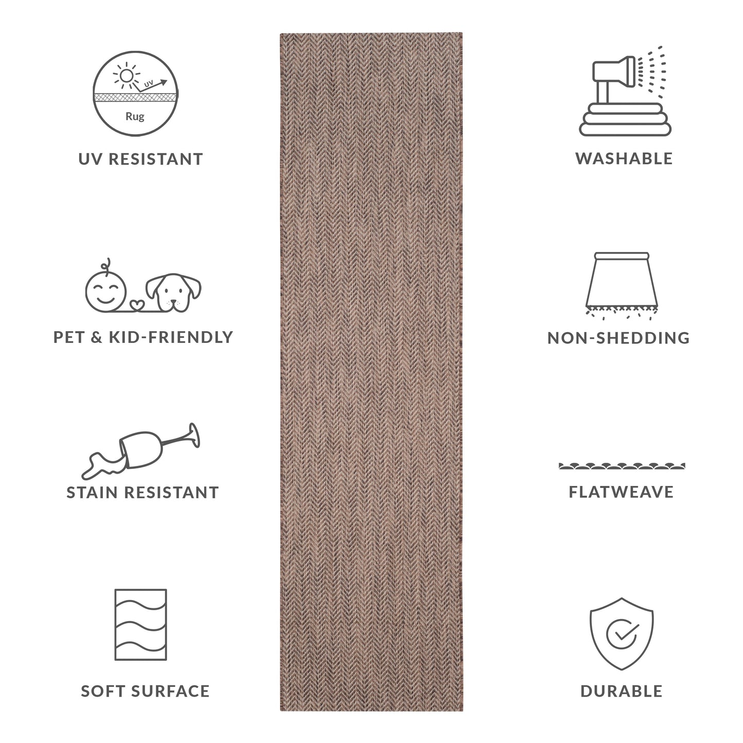 Tapis de jardin imperméable SAFAVIEH Courtyard Ilmur pour intérieur/extérieur