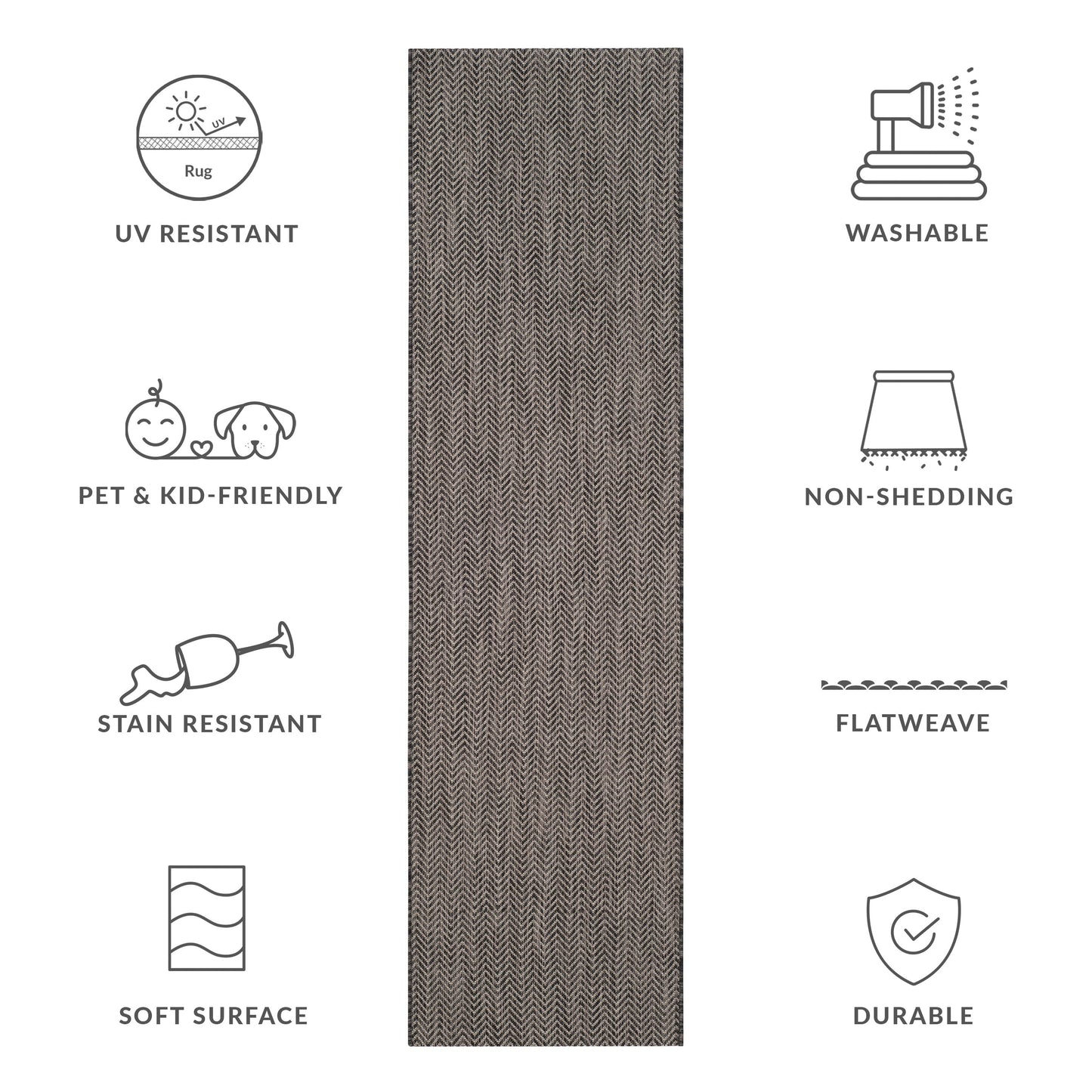 Tapis de jardin imperméable SAFAVIEH Courtyard Ilmur pour intérieur/extérieur