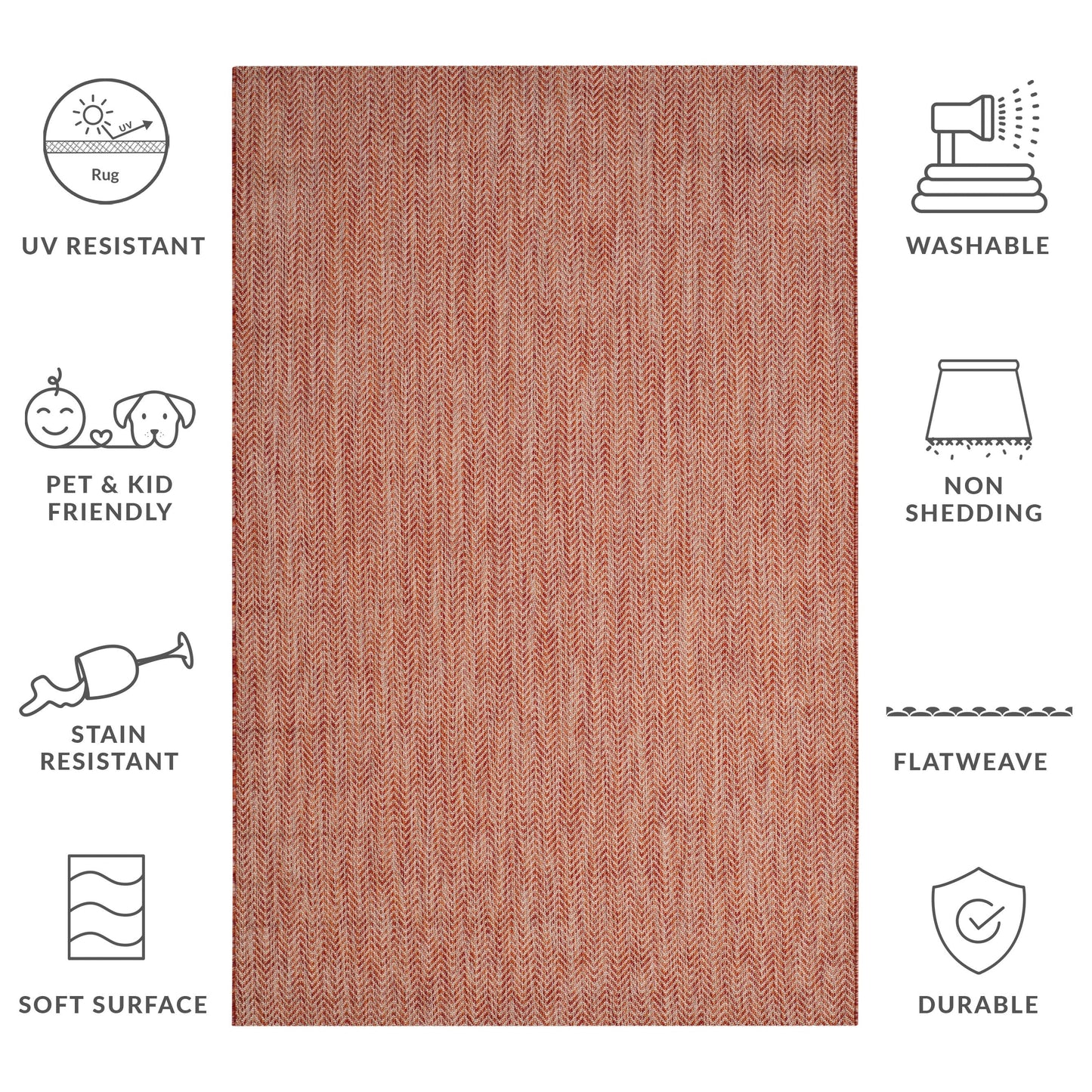 Tapis de jardin imperméable SAFAVIEH Courtyard Ilmur pour intérieur/extérieur