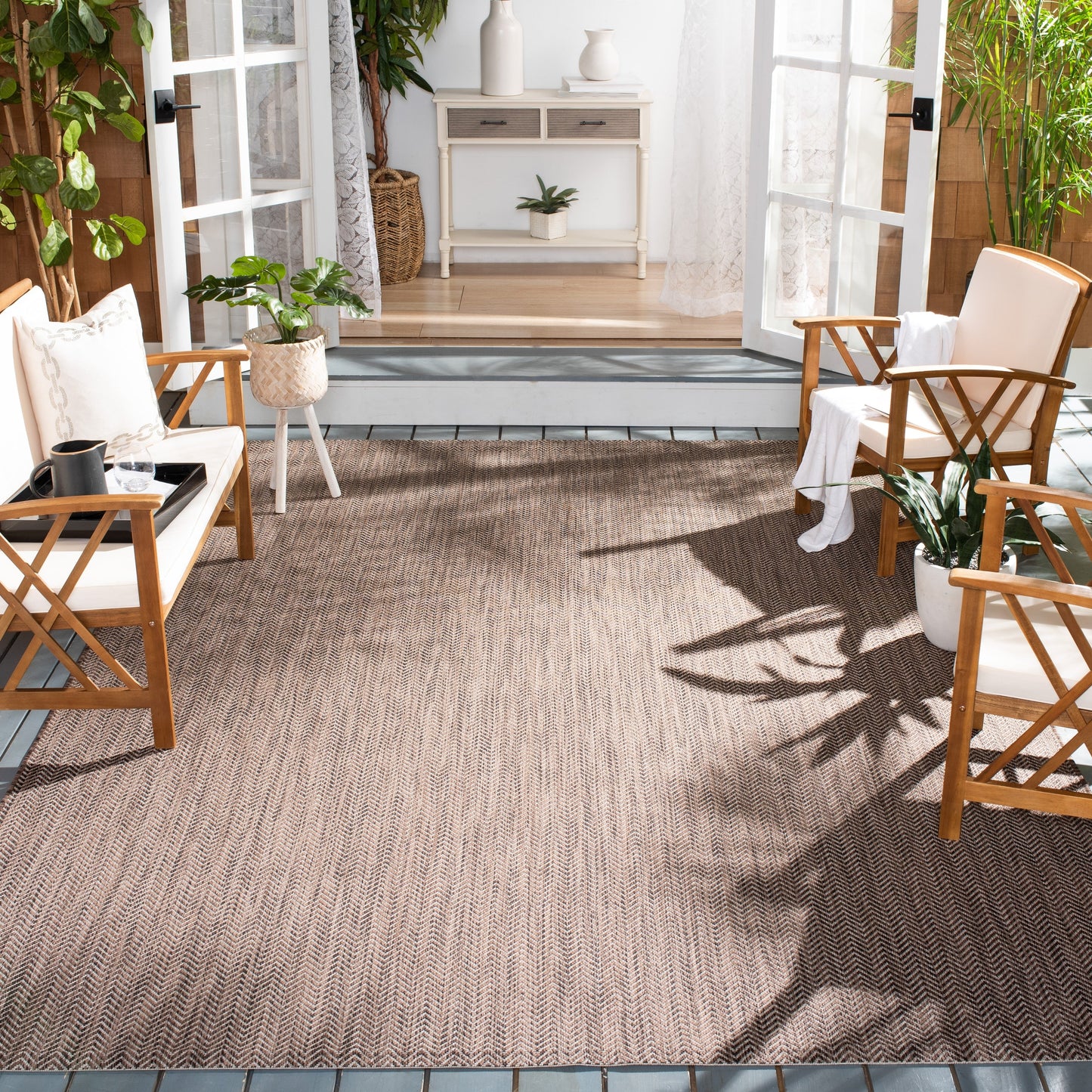 Tapis de jardin imperméable SAFAVIEH Courtyard Ilmur pour intérieur/extérieur