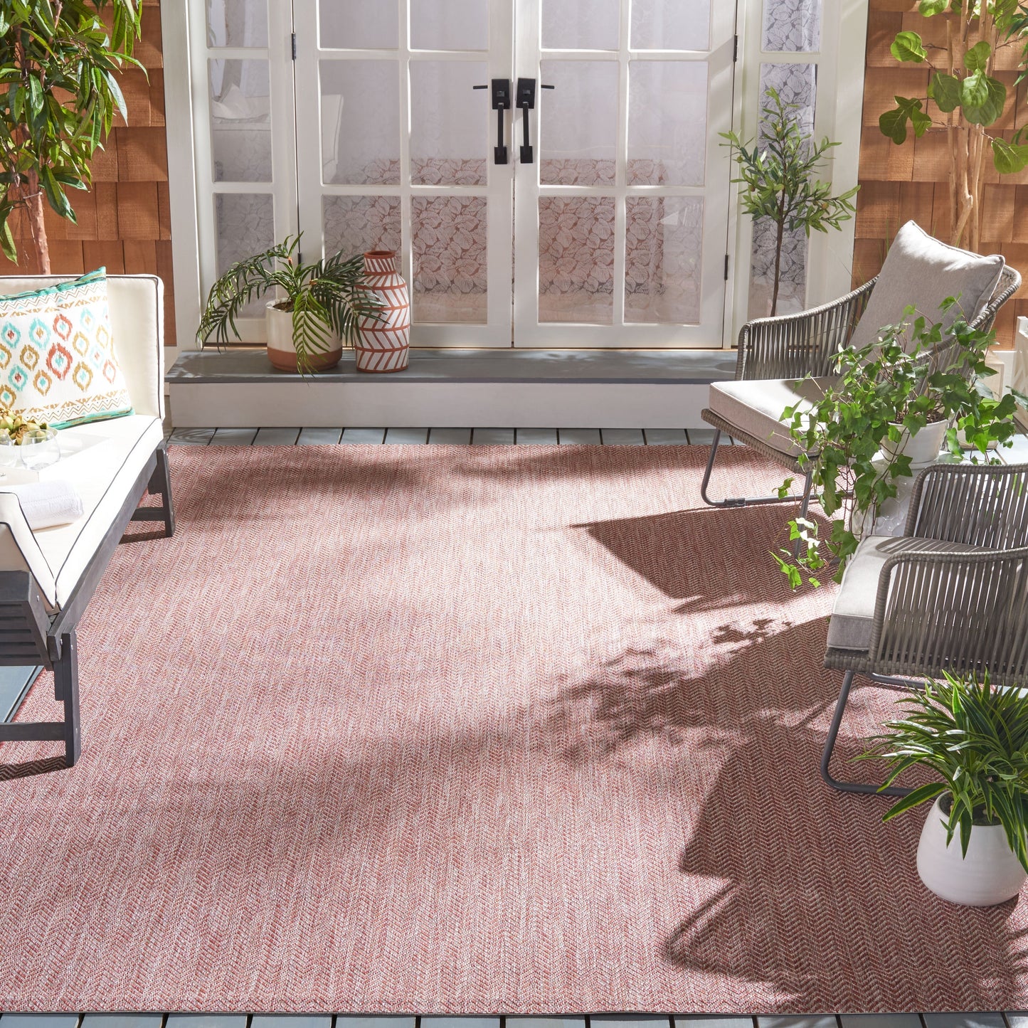 Tapis de jardin imperméable SAFAVIEH Courtyard Ilmur pour intérieur/extérieur