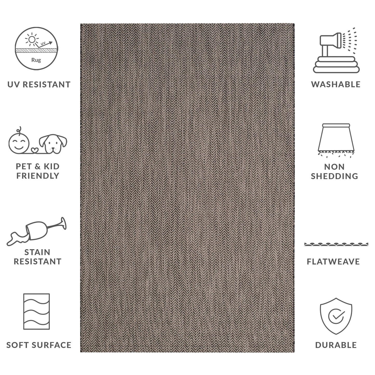 Tapis de jardin imperméable SAFAVIEH Courtyard Ilmur pour intérieur/extérieur