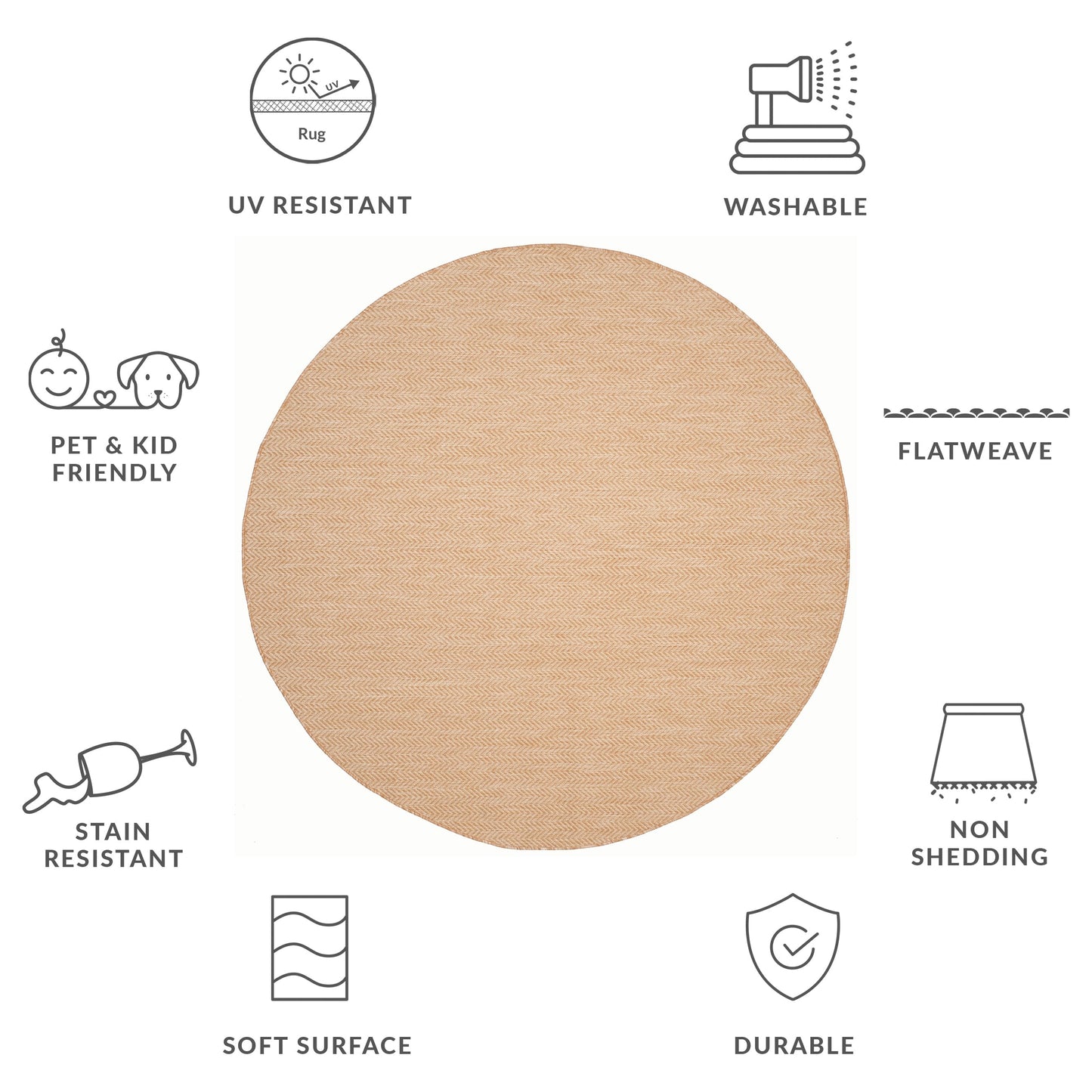 Tapis de jardin imperméable SAFAVIEH Courtyard Ilmur pour intérieur/extérieur