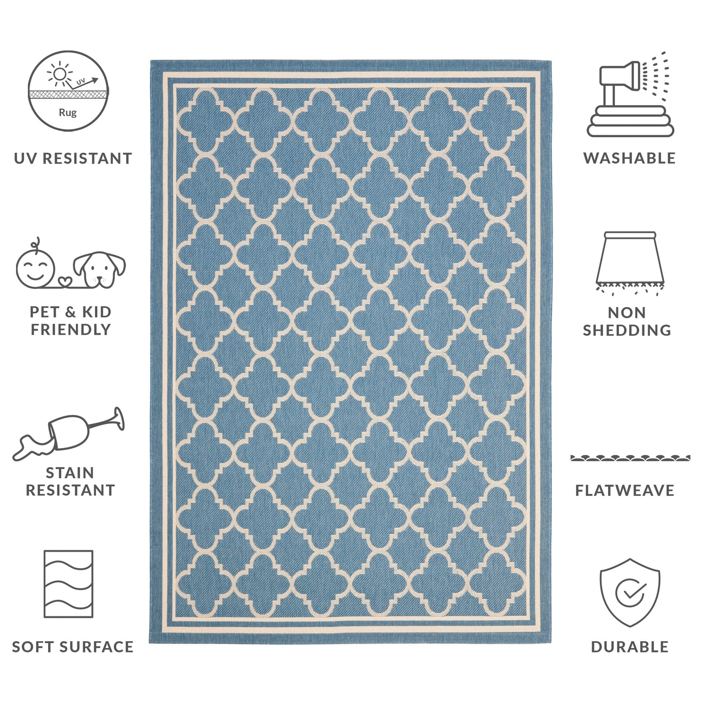 Tapis de jardin/terrasse imperméable SAFAVIEH Courtyard Kristelle