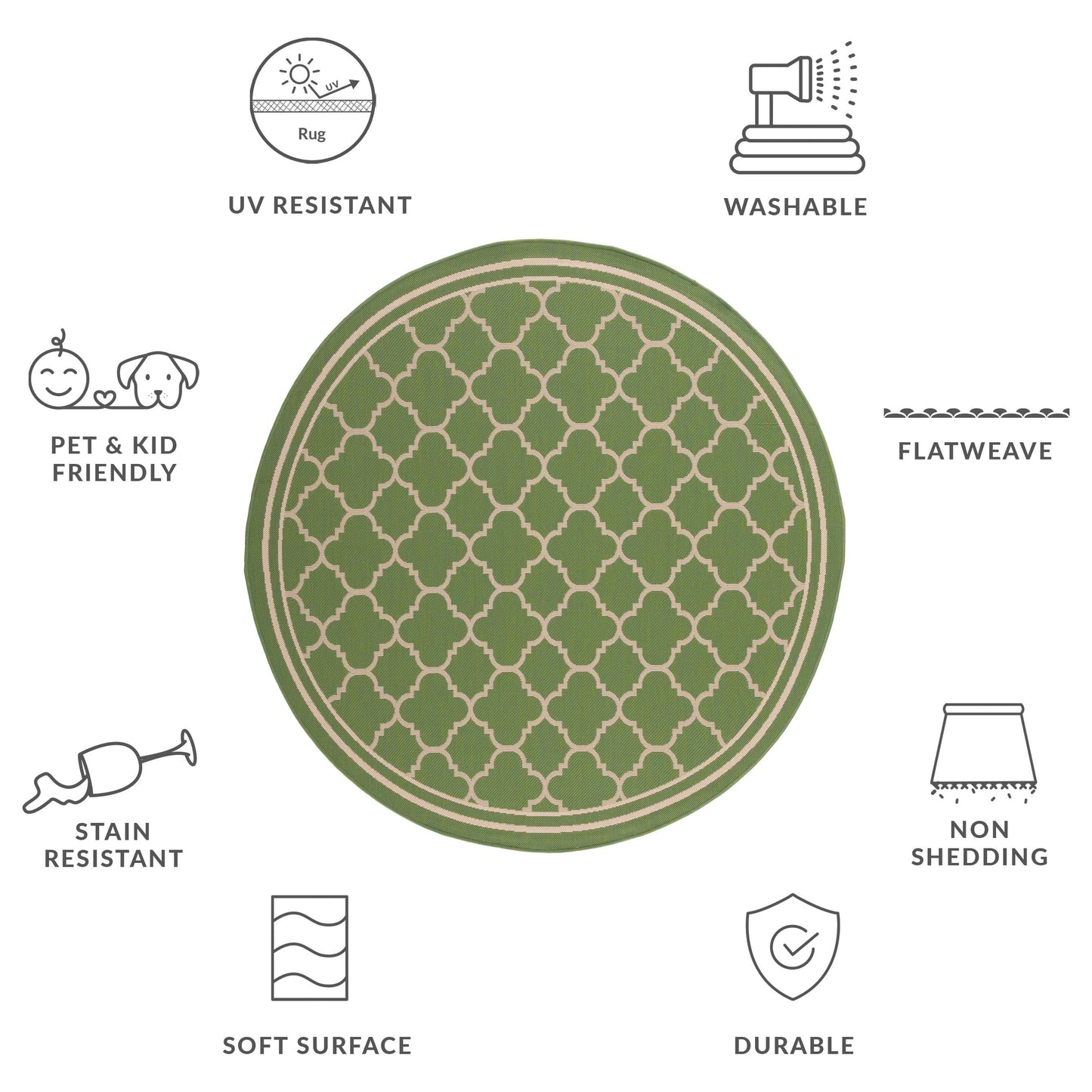 Tapis de jardin/terrasse imperméable SAFAVIEH Courtyard Kristelle