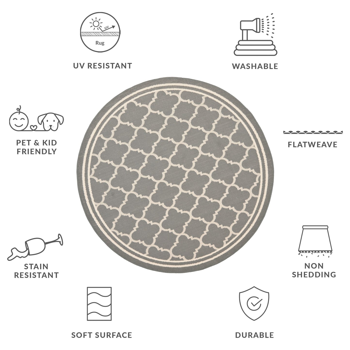 Tapis de jardin/terrasse imperméable SAFAVIEH Courtyard Kristelle