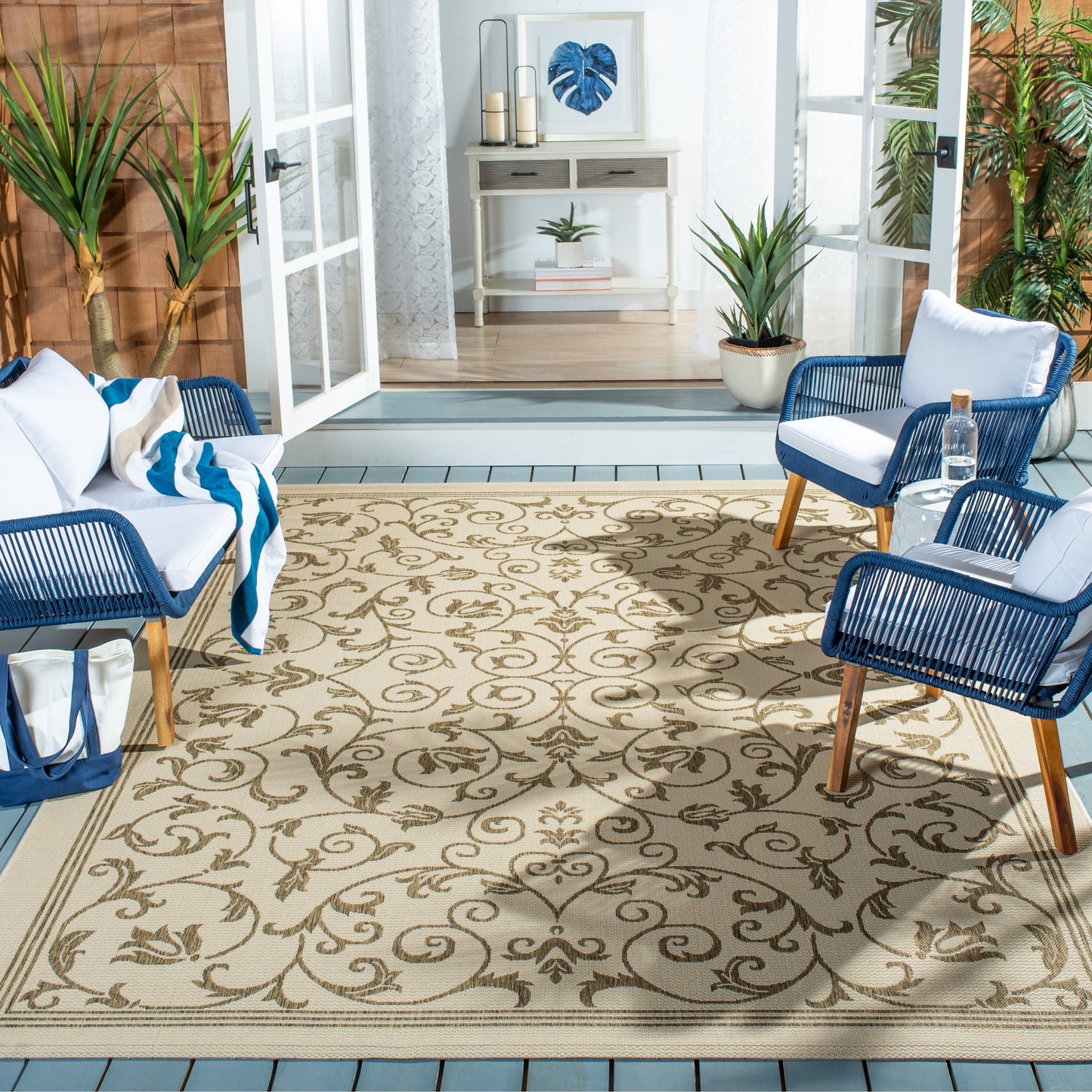 Tapis de jardin/terrasse imperméable SAFAVIEH Courtyard Miljeta