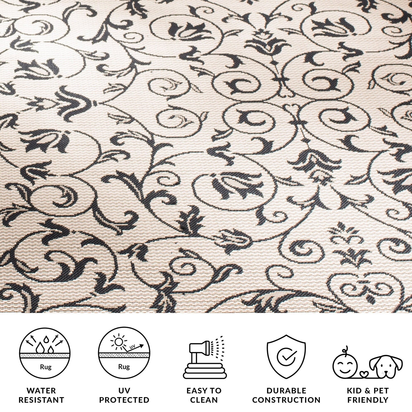 Tapis de jardin/terrasse imperméable SAFAVIEH Courtyard Miljeta