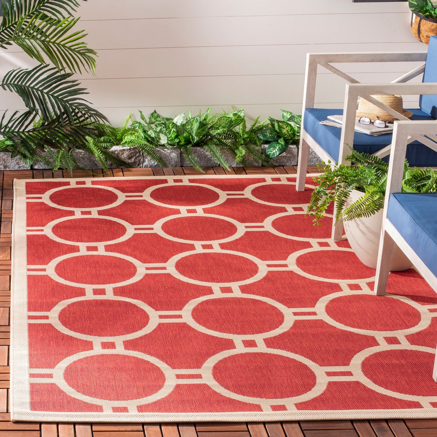 Tapis de jardin imperméable d'intérieur/extérieur SAFAVIEH Courtyard Nira