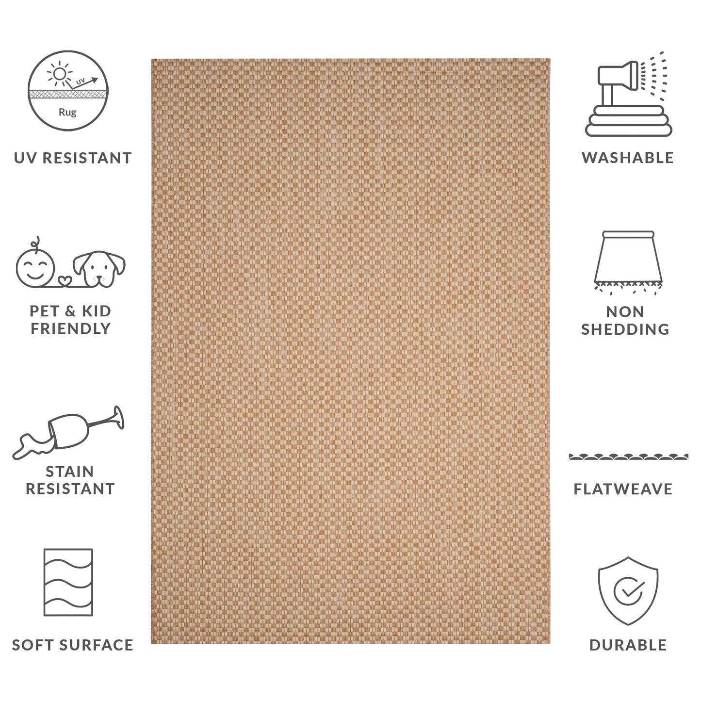 Tapis de jardin imperméable SAFAVIEH Courtyard Ragini pour intérieur/extérieur