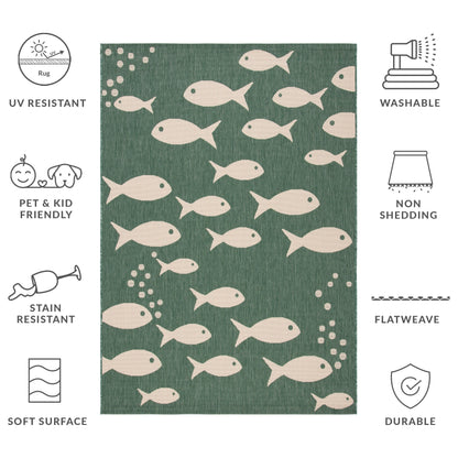 Tapis de jardin SAFAVIEH Courtyard Ragne pour intérieur/extérieur, imperméable, terrasse ou jardin.