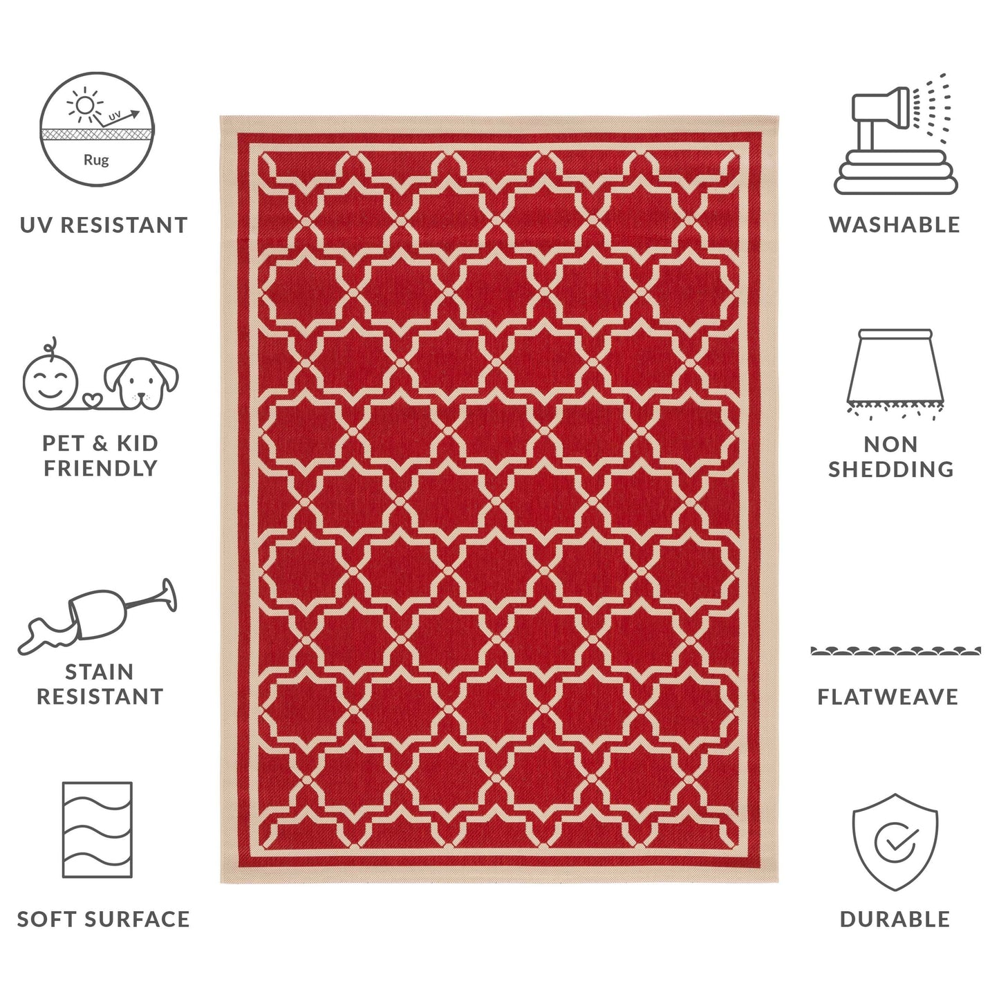 Tapis de jardin imperméable d'intérieur/extérieur SAFAVIEH Courtyard Thomasina