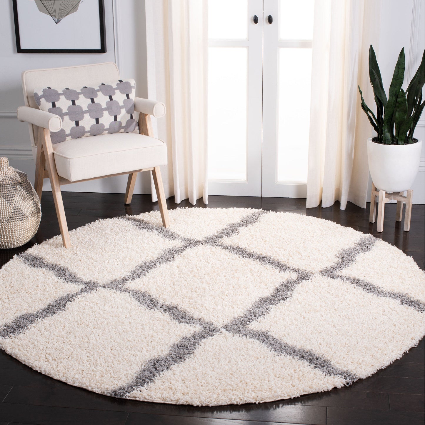 Tapis SAFAVIEH Dallas Shag Darina Trellis de 3,8 cm d'épaisseur