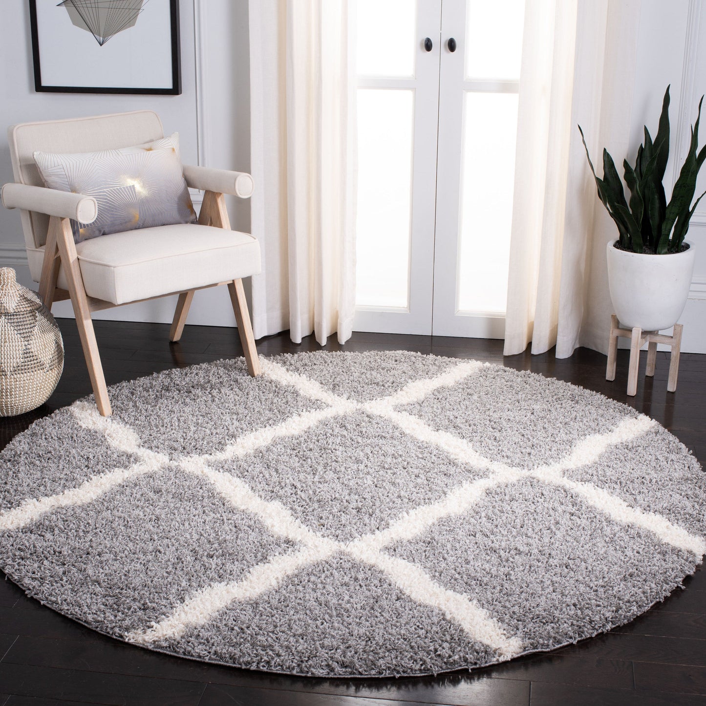 Tapis SAFAVIEH Dallas Shag Darina Trellis de 3,8 cm d'épaisseur