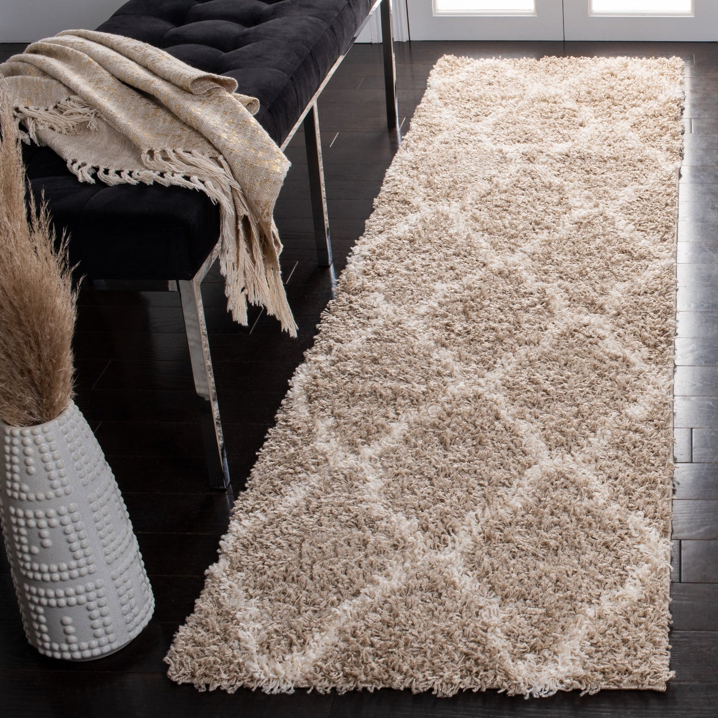 Tapis SAFAVIEH Dallas Shag Darina Trellis de 3,8 cm d'épaisseur